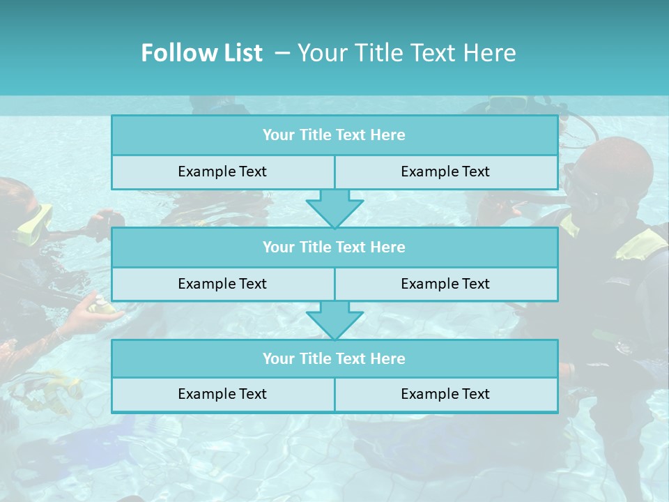 Instructor And Students During Scuba Diving Lessons PowerPoint Template