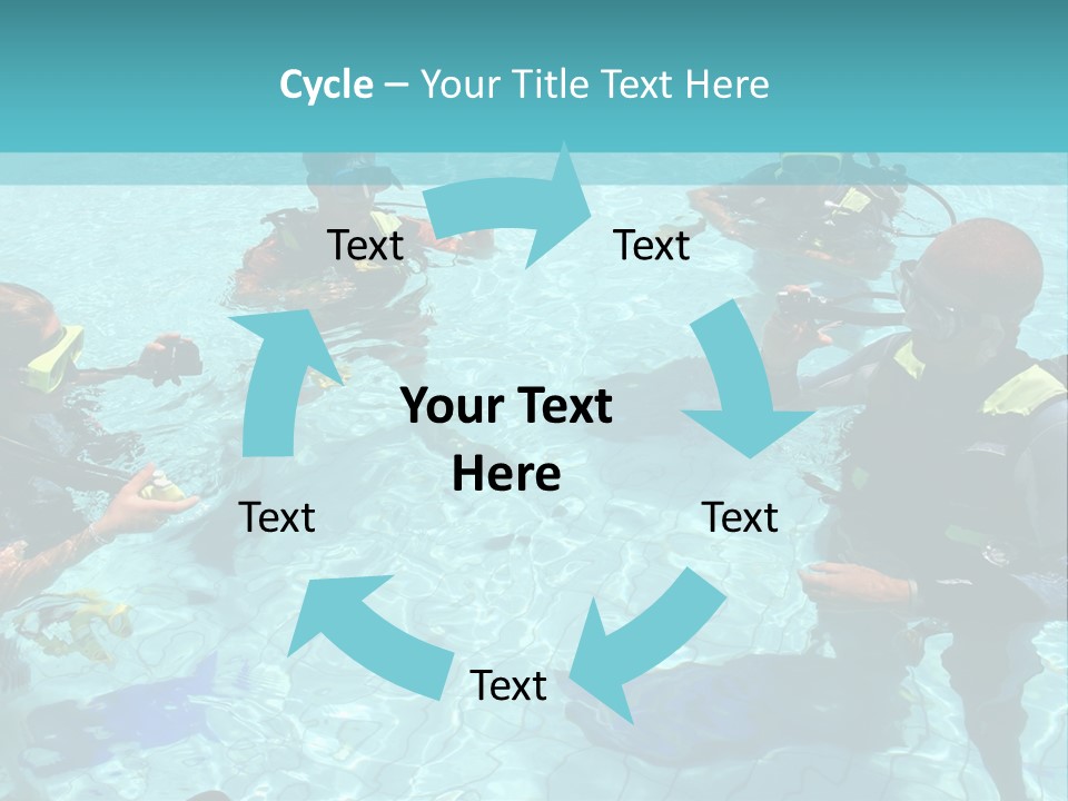 Instructor And Students During Scuba Diving Lessons PowerPoint Template