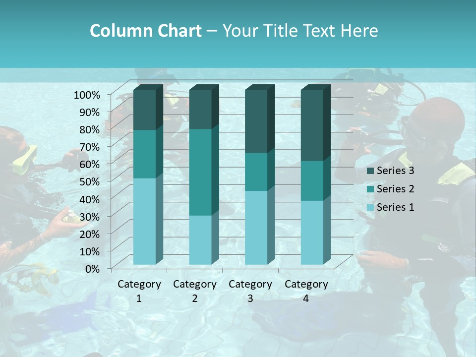 Instructor And Students During Scuba Diving Lessons PowerPoint Template