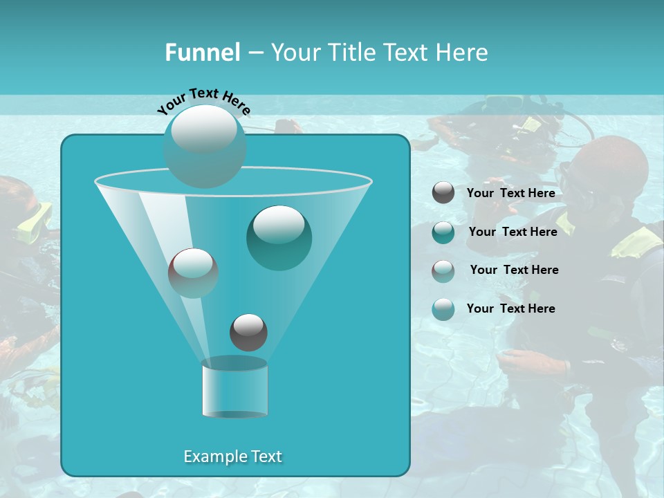 Instructor And Students During Scuba Diving Lessons PowerPoint Template