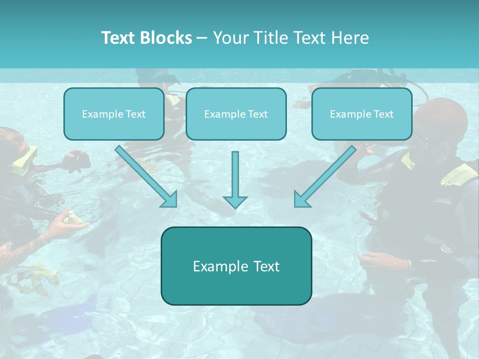 Instructor And Students During Scuba Diving Lessons PowerPoint Template