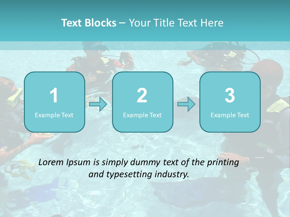 Instructor And Students During Scuba Diving Lessons PowerPoint Template