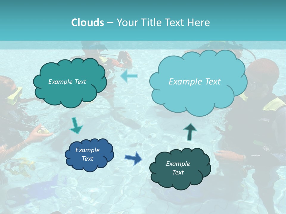 Instructor And Students During Scuba Diving Lessons PowerPoint Template