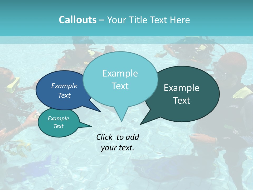 Instructor And Students During Scuba Diving Lessons PowerPoint Template
