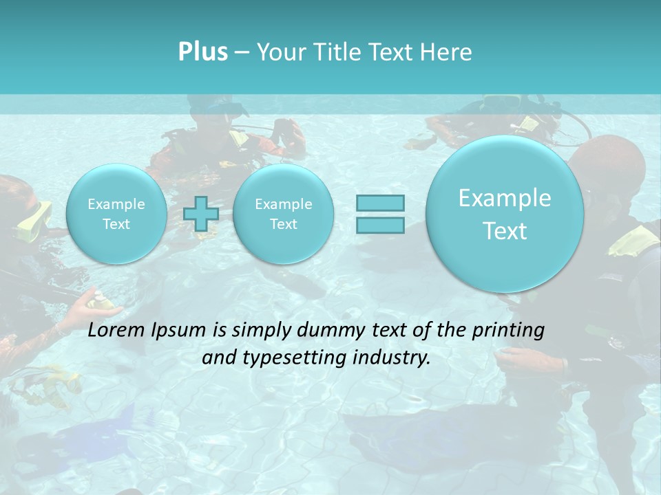 Instructor And Students During Scuba Diving Lessons PowerPoint Template