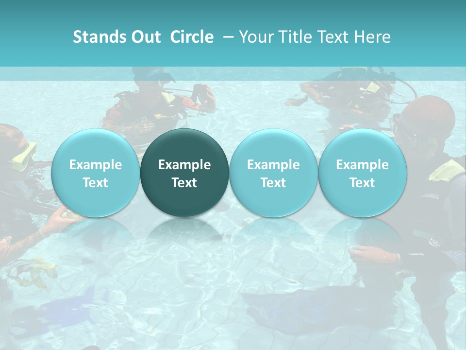 Instructor And Students During Scuba Diving Lessons PowerPoint Template
