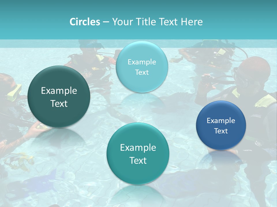 Instructor And Students During Scuba Diving Lessons PowerPoint Template