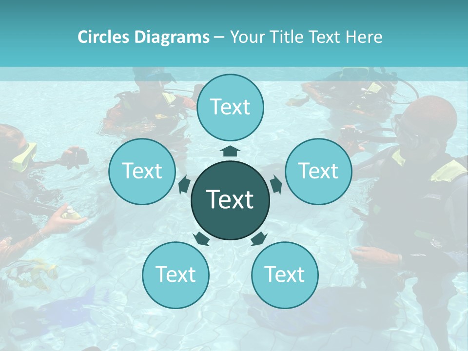 Instructor And Students During Scuba Diving Lessons PowerPoint Template