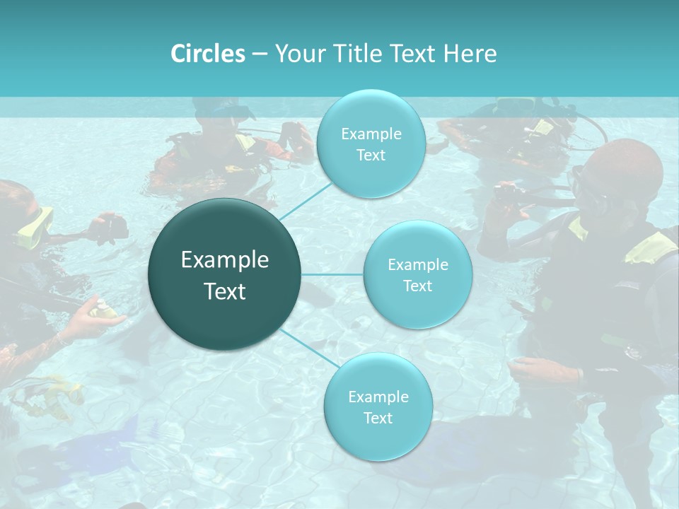 Instructor And Students During Scuba Diving Lessons PowerPoint Template