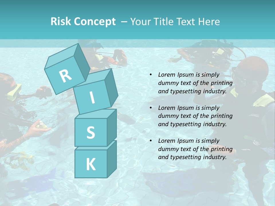 Instructor And Students During Scuba Diving Lessons PowerPoint Template