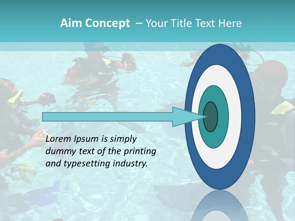 Instructor And Students During Scuba Diving Lessons PowerPoint Template