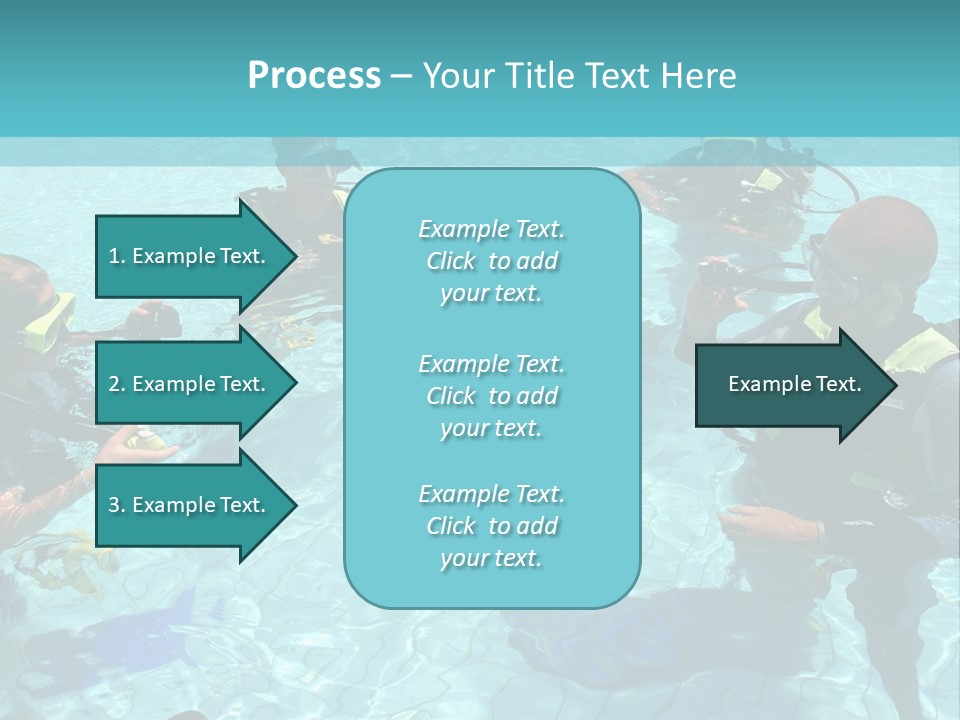 Instructor And Students During Scuba Diving Lessons PowerPoint Template