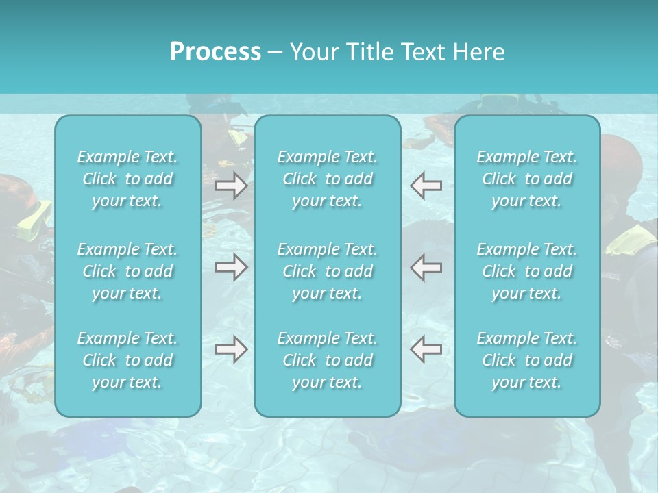 Instructor And Students During Scuba Diving Lessons PowerPoint Template