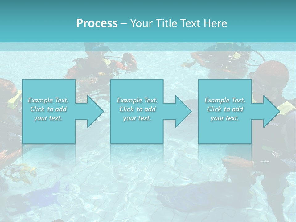Instructor And Students During Scuba Diving Lessons PowerPoint Template
