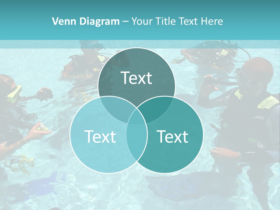 Instructor And Students During Scuba Diving Lessons PowerPoint Template