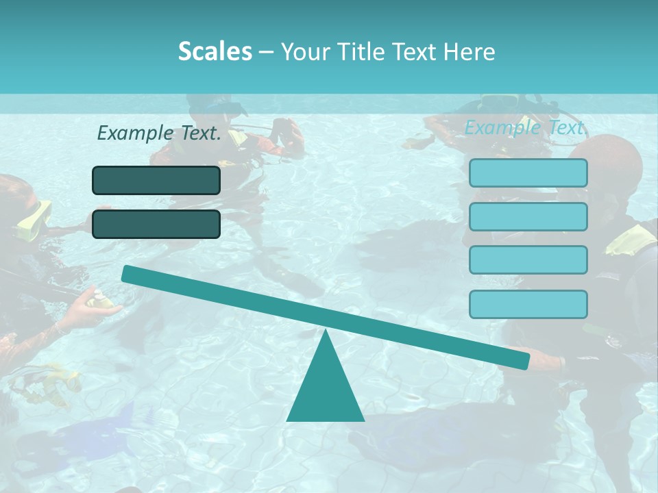 Instructor And Students During Scuba Diving Lessons PowerPoint Template