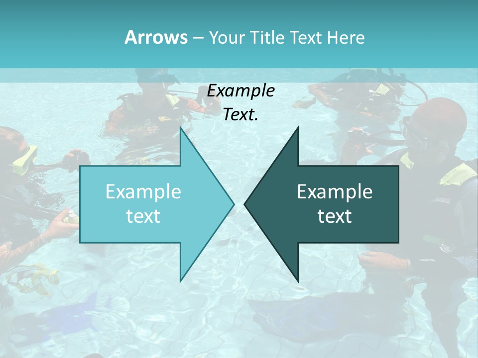 Instructor And Students During Scuba Diving Lessons PowerPoint Template