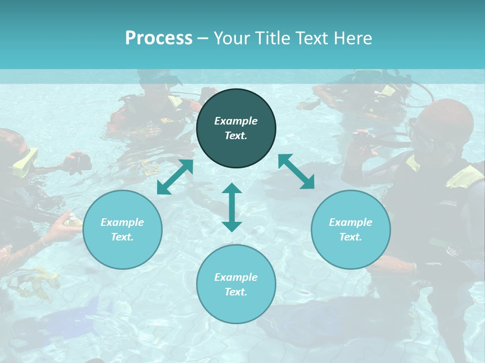 Instructor And Students During Scuba Diving Lessons PowerPoint Template