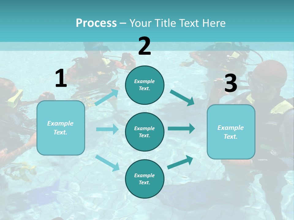 Instructor And Students During Scuba Diving Lessons PowerPoint Template
