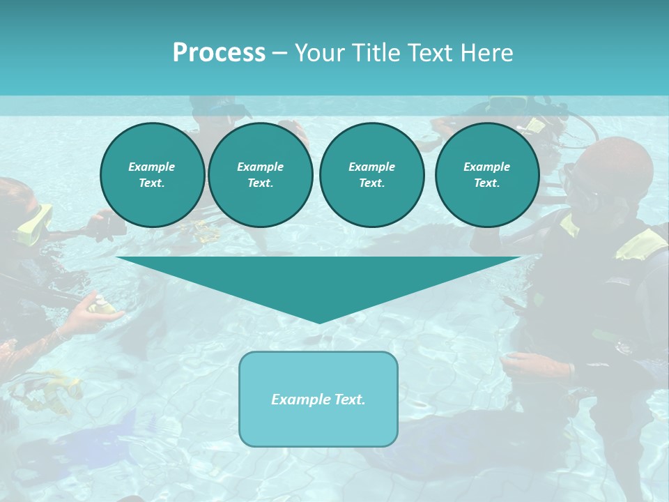 Instructor And Students During Scuba Diving Lessons PowerPoint Template