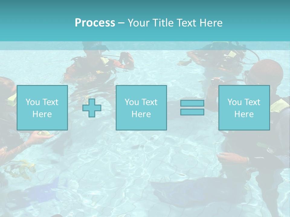Instructor And Students During Scuba Diving Lessons PowerPoint Template