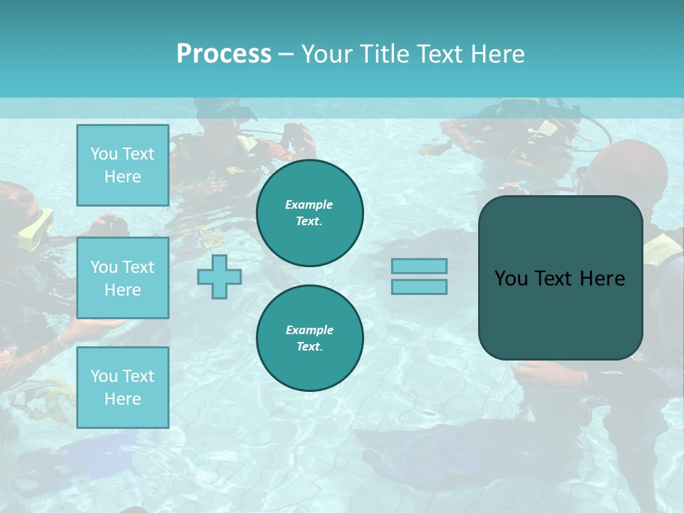 Instructor And Students During Scuba Diving Lessons PowerPoint Template