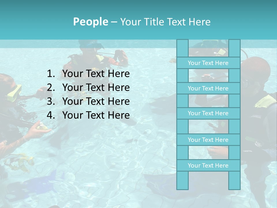 Instructor And Students During Scuba Diving Lessons PowerPoint Template