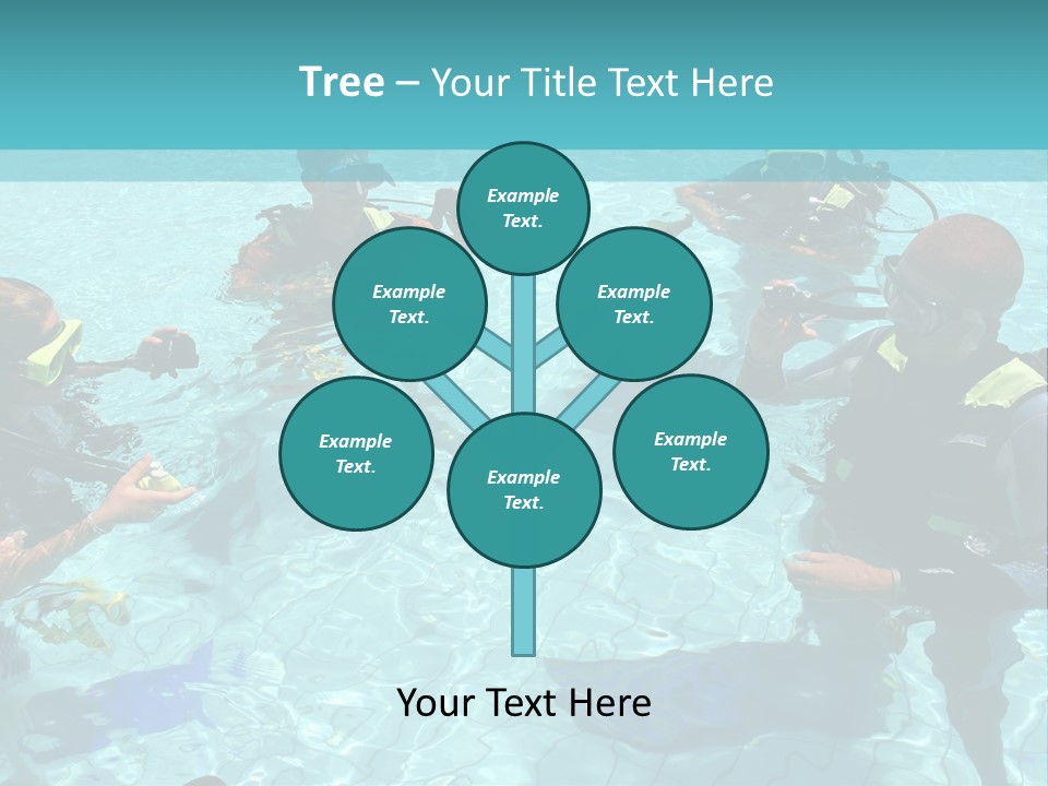 Instructor And Students During Scuba Diving Lessons PowerPoint Template