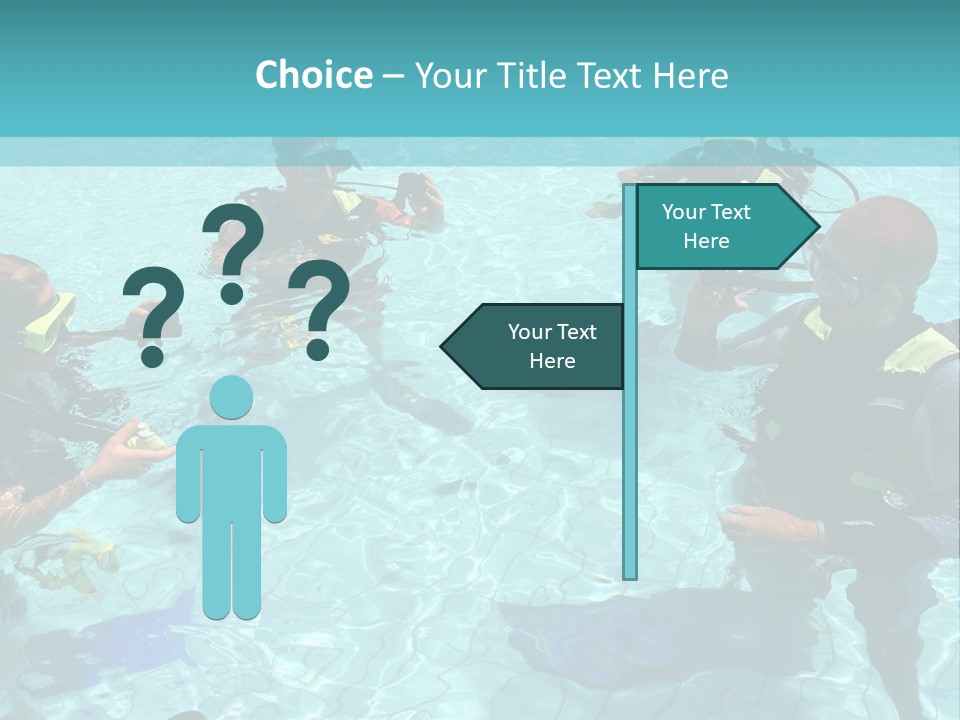 Instructor And Students During Scuba Diving Lessons PowerPoint Template