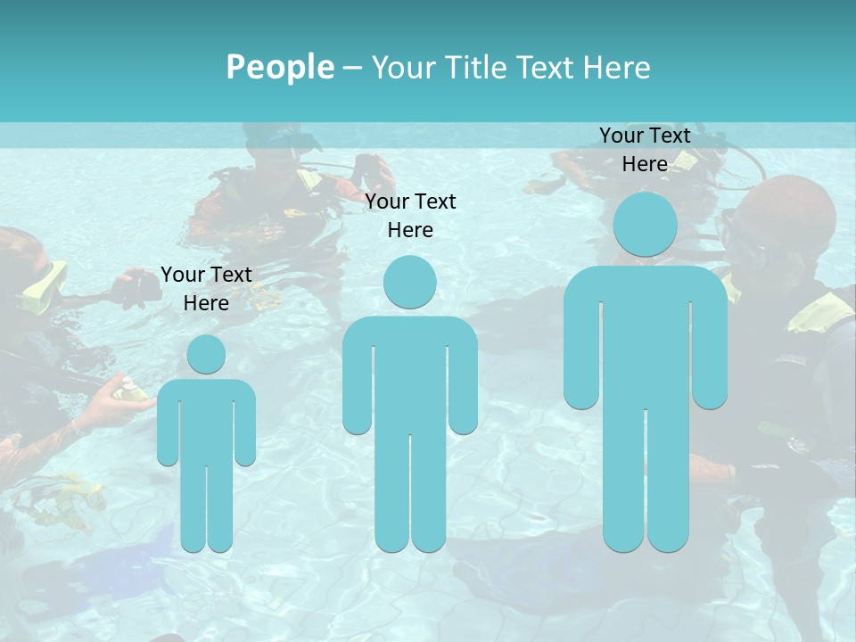 Instructor And Students During Scuba Diving Lessons PowerPoint Template