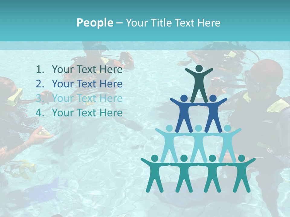 Instructor And Students During Scuba Diving Lessons PowerPoint Template