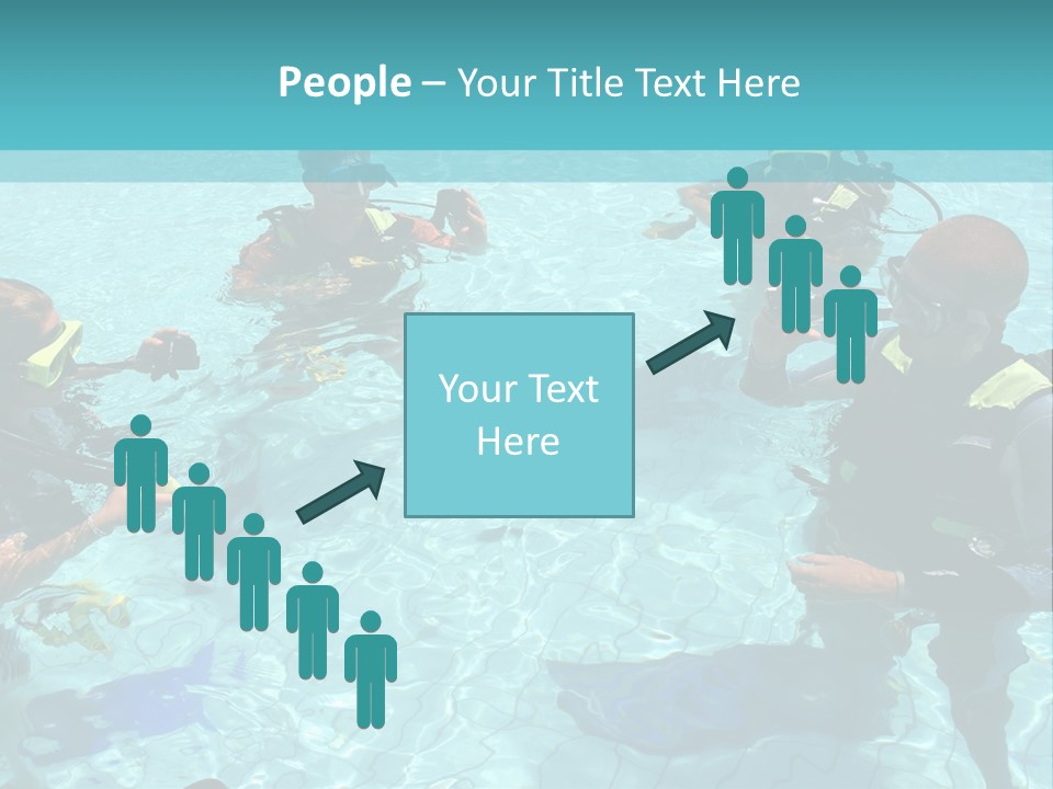 Instructor And Students During Scuba Diving Lessons PowerPoint Template