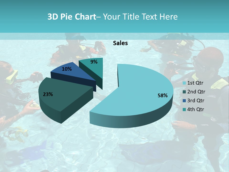 Instructor And Students During Scuba Diving Lessons PowerPoint Template