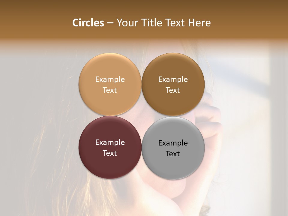 A Woman Looking Out A Window With Her Hand On Her Face PowerPoint Template