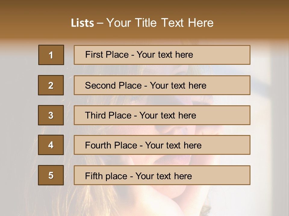 A Woman Looking Out A Window With Her Hand On Her Face PowerPoint Template