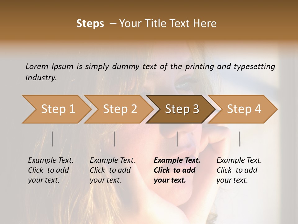 A Woman Looking Out A Window With Her Hand On Her Face PowerPoint Template