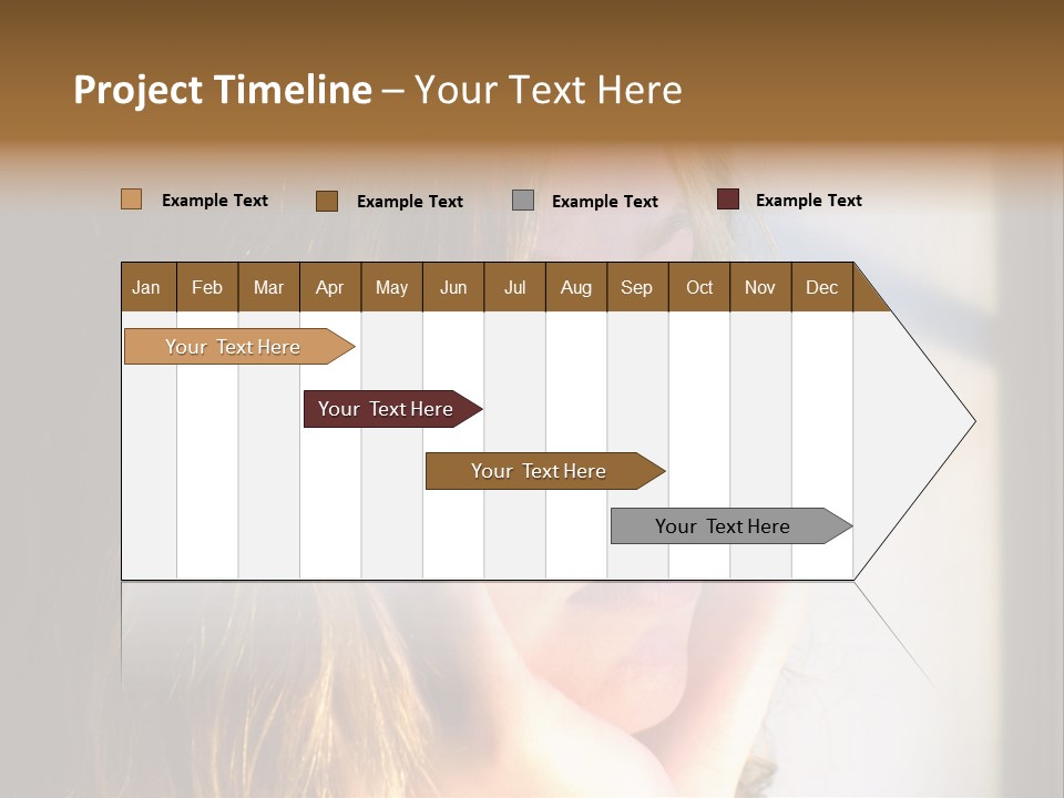 A Woman Looking Out A Window With Her Hand On Her Face PowerPoint Template