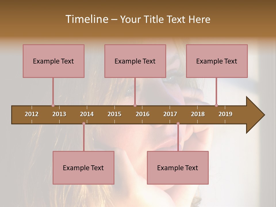 A Woman Looking Out A Window With Her Hand On Her Face PowerPoint Template