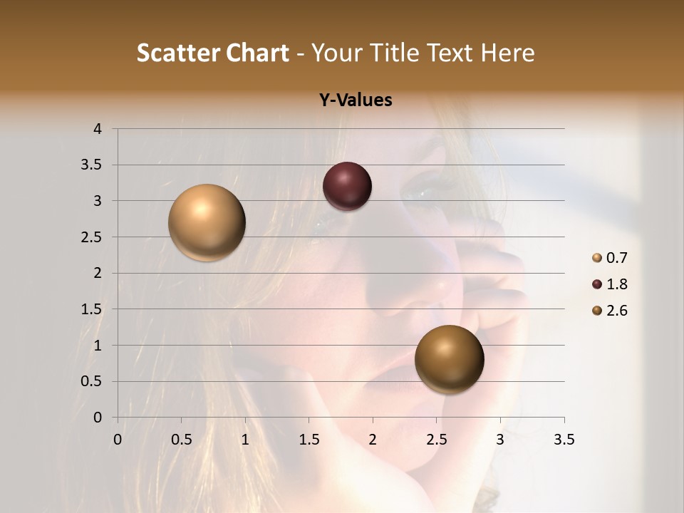 A Woman Looking Out A Window With Her Hand On Her Face PowerPoint Template