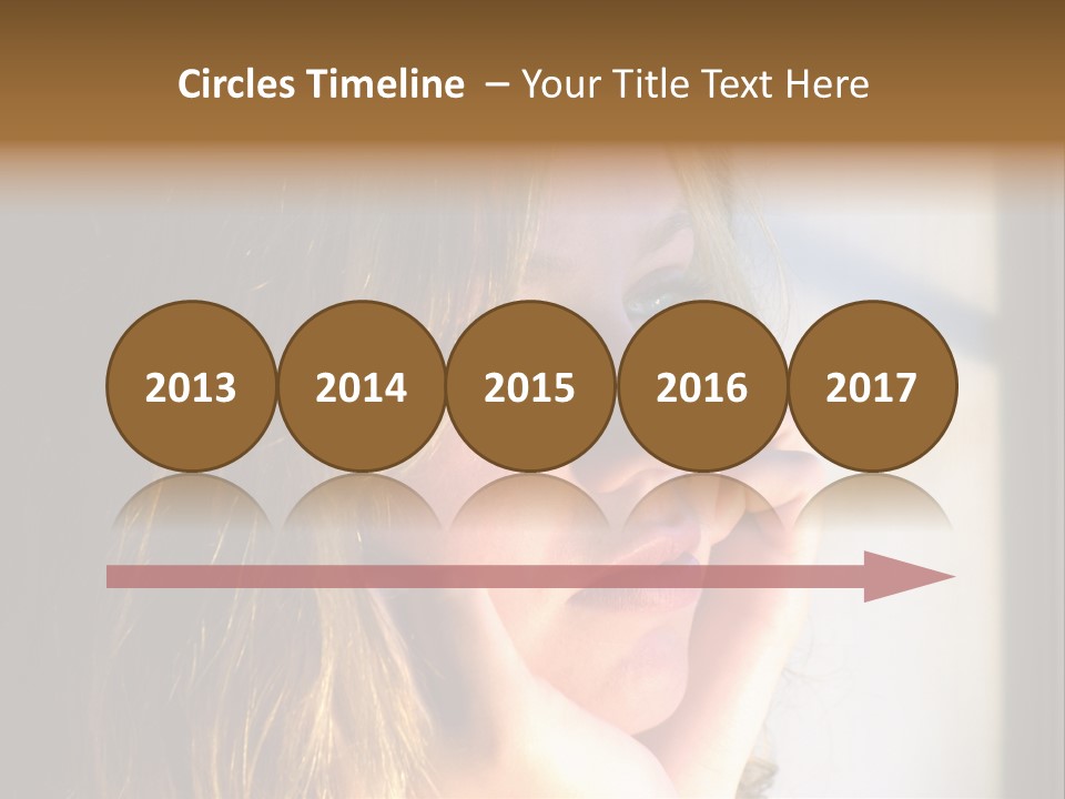 A Woman Looking Out A Window With Her Hand On Her Face PowerPoint Template