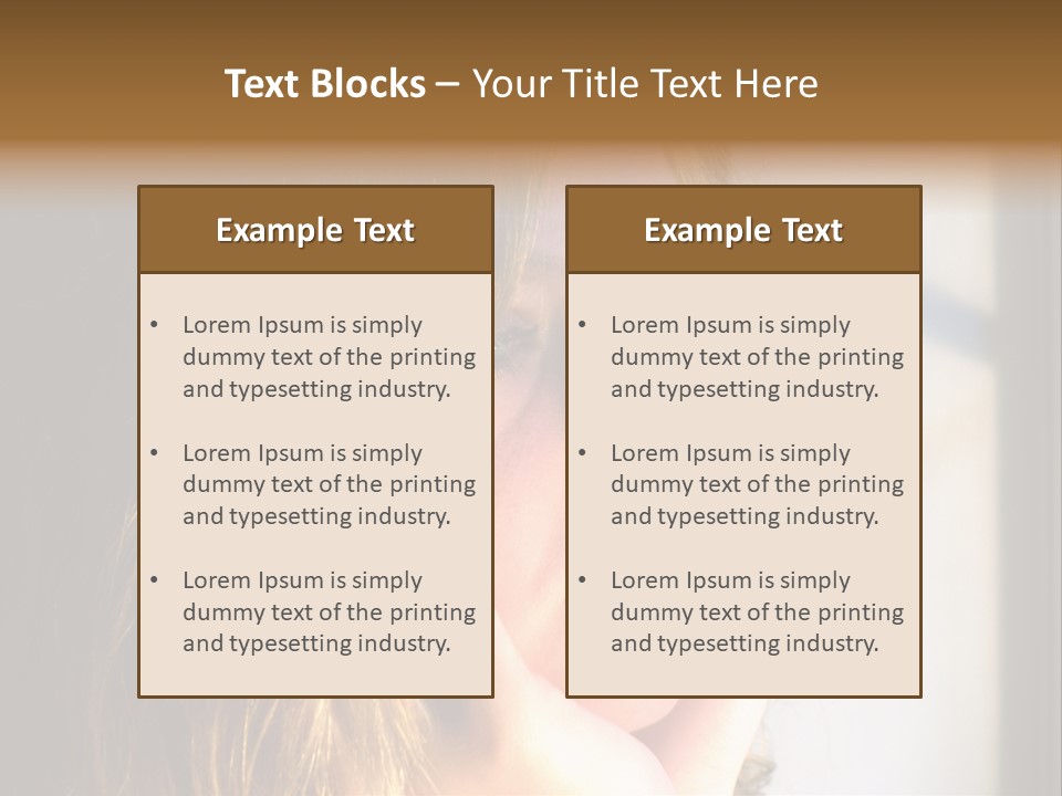 A Woman Looking Out A Window With Her Hand On Her Face PowerPoint Template
