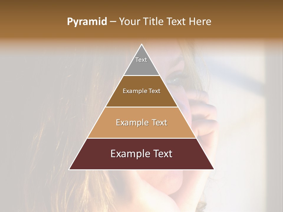 A Woman Looking Out A Window With Her Hand On Her Face PowerPoint Template