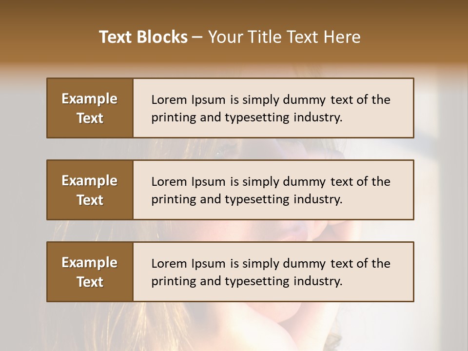 A Woman Looking Out A Window With Her Hand On Her Face PowerPoint Template