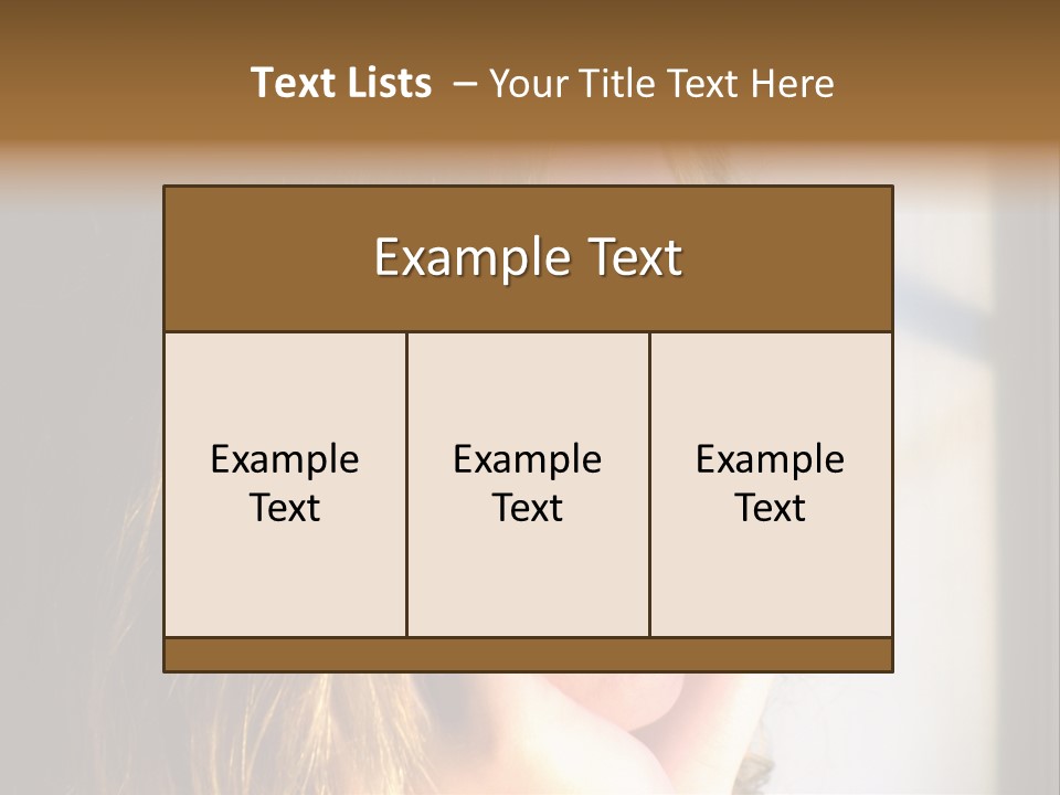 A Woman Looking Out A Window With Her Hand On Her Face PowerPoint Template
