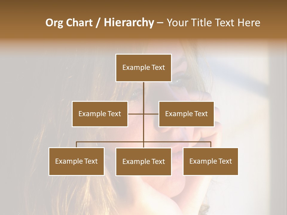 A Woman Looking Out A Window With Her Hand On Her Face PowerPoint Template