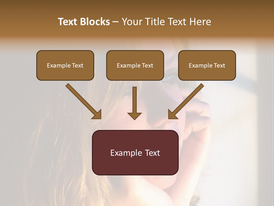 A Woman Looking Out A Window With Her Hand On Her Face PowerPoint Template