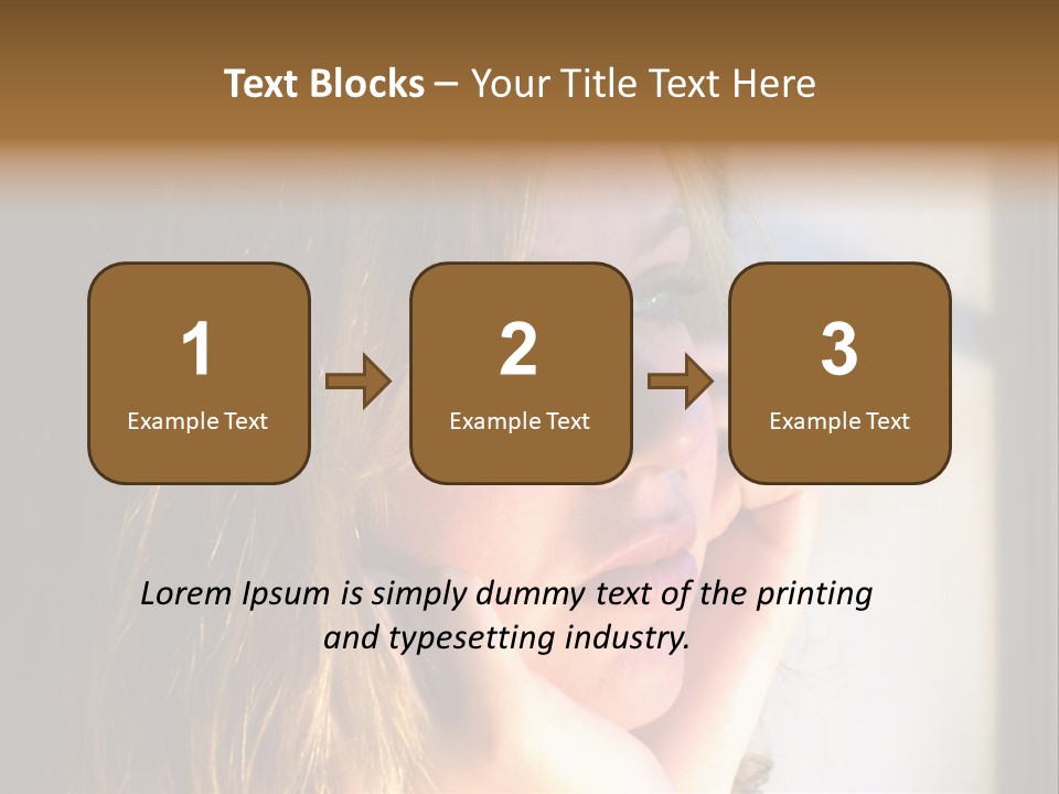 A Woman Looking Out A Window With Her Hand On Her Face PowerPoint Template