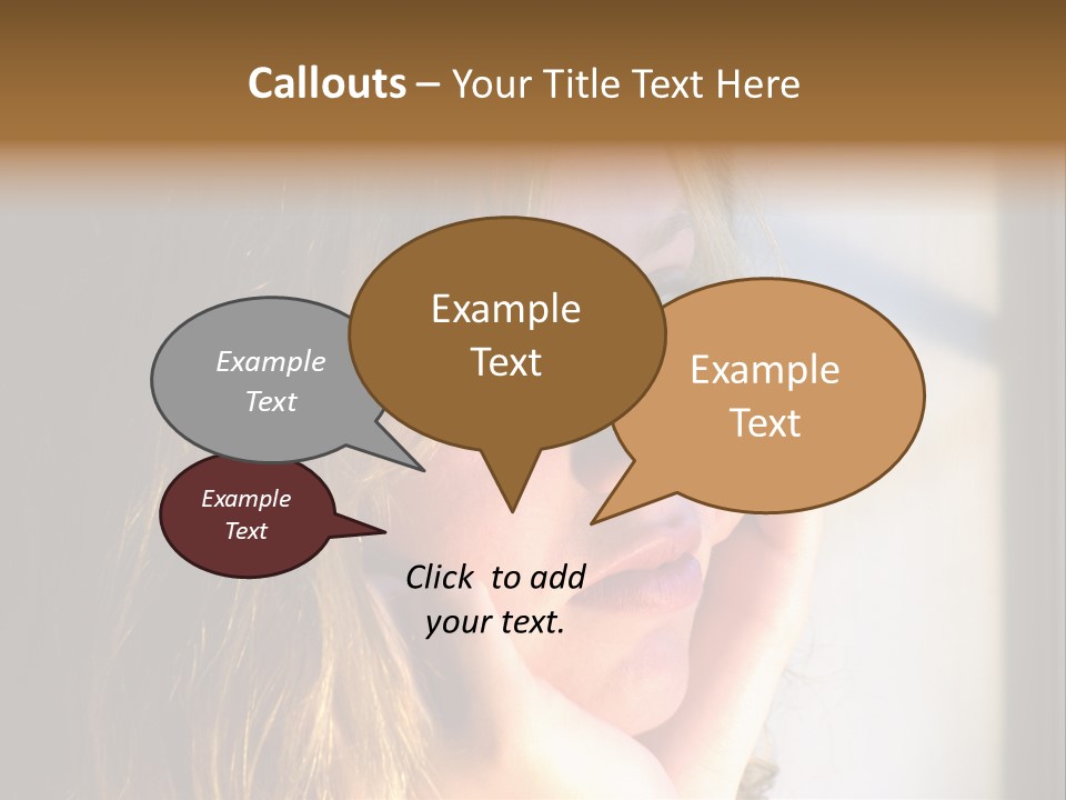 A Woman Looking Out A Window With Her Hand On Her Face PowerPoint Template