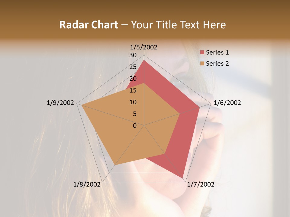 A Woman Looking Out A Window With Her Hand On Her Face PowerPoint Template