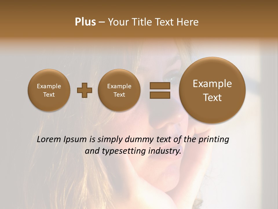 A Woman Looking Out A Window With Her Hand On Her Face PowerPoint Template